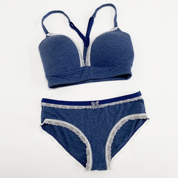 Tommy Hilfiger Longline Bra/Panty Set Heather Blue - Picture 3 of 15